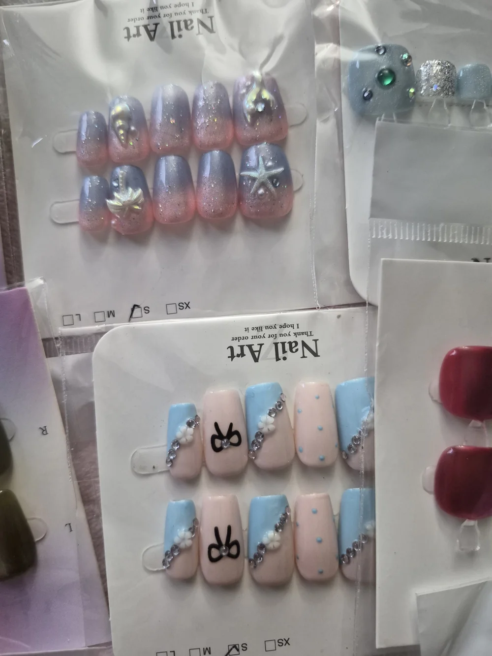Assorted Press-On Nail Set - Lime Green